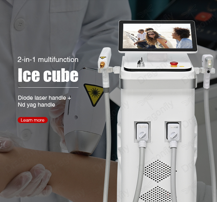 2023 New technology 2in1 beauty machine laser hair removal and tattoo removal ND YAG Q-Switch two ha